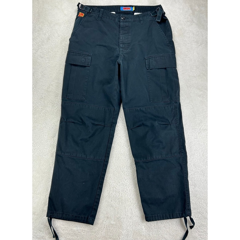 Empyre Relax Cargo Pants Mens 32 Black Adjustable Waist Drawstring Ankle Skater